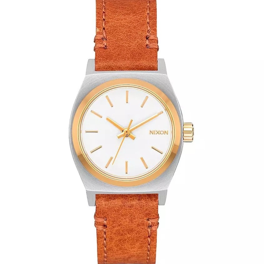 NIXON The Small Time Teller Leather Women’s Watch